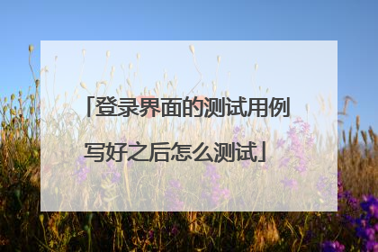 登录界面的测试用例写好之后怎么测试