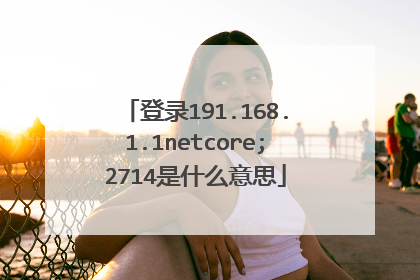 登录191.168.1.1netcore;2714是什么意思