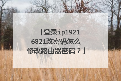 登录ip19216821改密码怎么修改路由器密码？