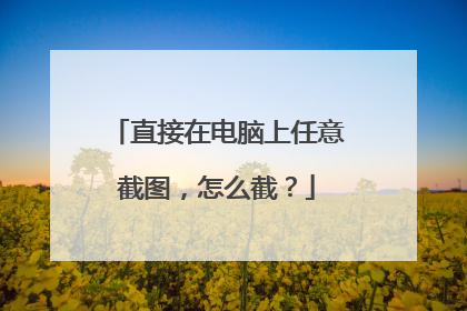 直接在电脑上任意截图，怎么截？