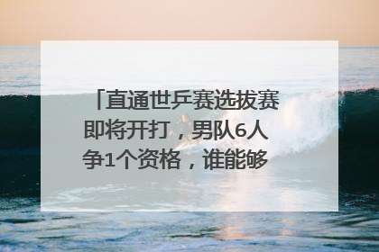 直通世乒赛选拔赛即将开打，男队6人争1个资格，谁能够拿下这个资格？