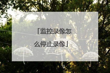 监控录像怎么停止录像