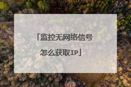 监控无网络信号怎么获取IP