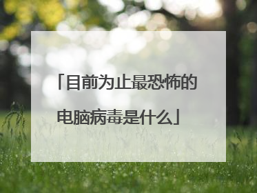 目前为止最恐怖的电脑病毒是什么