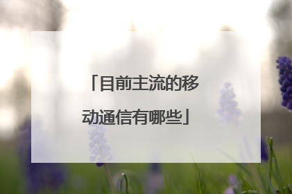 目前主流的移动通信有哪些