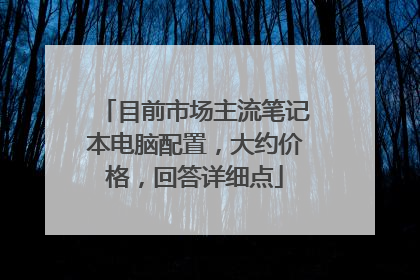 目前市场主流笔记本电脑配置，大约价格，回答详细点