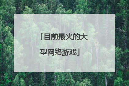 目前最火的大型网络游戏