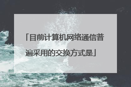 目前计算机网络通信普遍采用的交换方式是