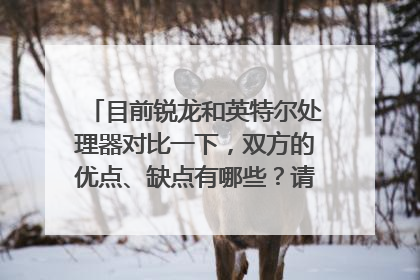 目前锐龙和英特尔处理器对比一下，双方的优点、缺点有哪些？请行家说的详细一点