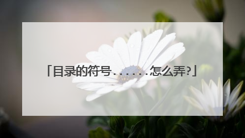 目录的符号......怎么弄?