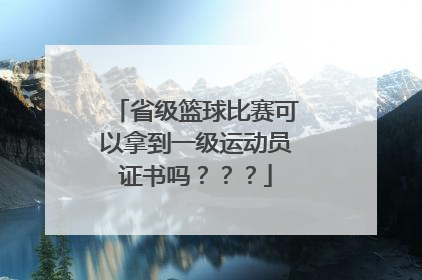 省级篮球比赛可以拿到一级运动员证书吗???