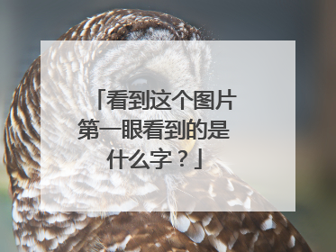 看到这个图片第一眼看到的是什么字?