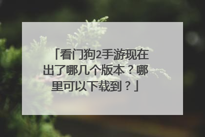 看门狗2手游现在出了哪几个版本?哪里可以下载到?