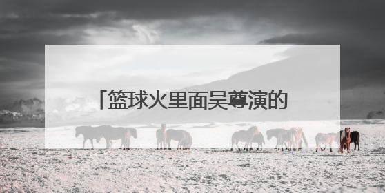 篮球火里面吴尊演的是干什么的？刚开始看啊，结局是什么啊？