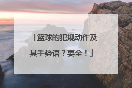 篮球的犯规动作及其手势语？要全！