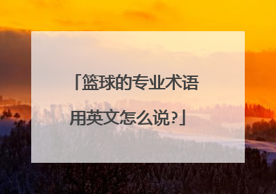 篮球的专业术语用英文怎么说?