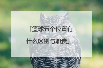 篮球五个位置有什么区别与职责