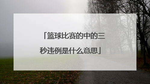 篮球比赛的中的三秒违例是什么意思