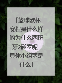篮球欧杯 赛程是什么样的为什么西班牙2碰塞呢 具体小组塞是什么