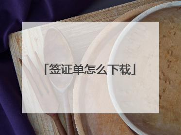 签证单怎么下载