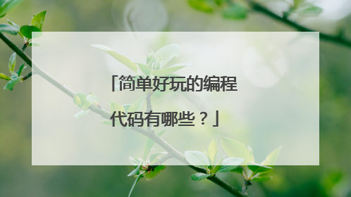 简单好玩的编程代码有哪些?