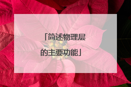 简述物理层的主要功能