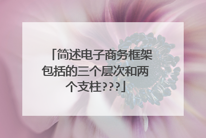 简述电子商务框架包括的三个层次和两个支柱???