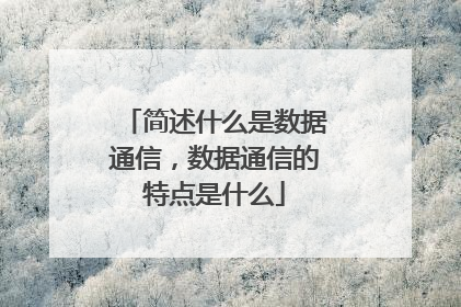 简述什么是数据通信，数据通信的特点是什么