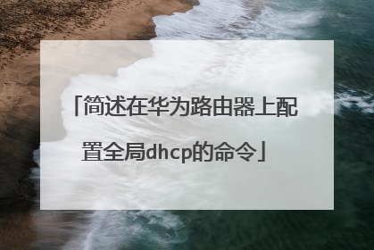 简述在华为路由器上配置全局dhcp的命令