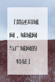 简述局域网,城域网与广域网的特征