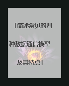 简述常见的四种数据通信模型及其特点