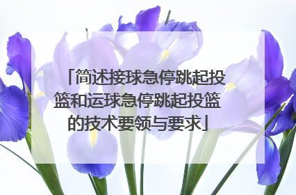 简述接球急停跳起投篮和运球急停跳起投篮的技术要领与要求
