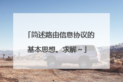 简述路由信息协议的基本思想。求解～