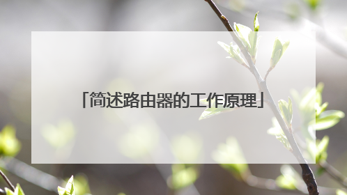 简述路由器的工作原理