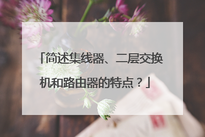 简述集线器、二层交换机和路由器的特点?