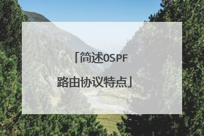 简述OSPF路由协议特点