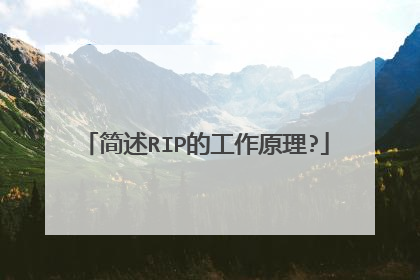 简述RIP的工作原理?