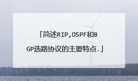 简述RIP,OSPF和BGP选路协议的主要特点.