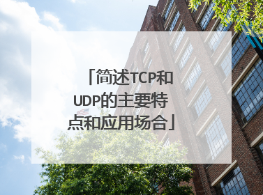 简述TCP和UDP的主要特点和应用场合