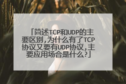 简述TCP和UDP的主要区别,为什么有了TCP协议又要有UDP协议,主要应用场合是什么?