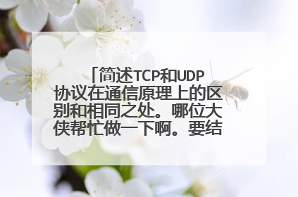 简述TCP和UDP协议在通信原理上的区别和相同之处。哪位大侠帮忙做一下啊。要结合心得体会。
