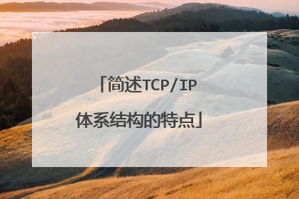 简述TCP/IP体系结构的特点