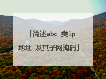 简述abc 类ip地址 及其子网掩码