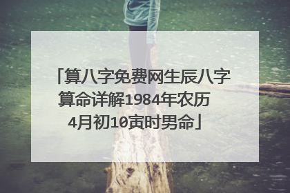 算八字免费网生辰八字算命详解1984年农历4月初10寅时男命