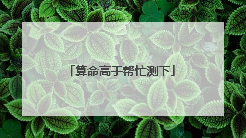 算命高手帮忙测下