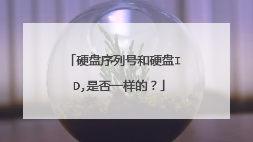 硬盘序列号和硬盘ID,是否一样的?