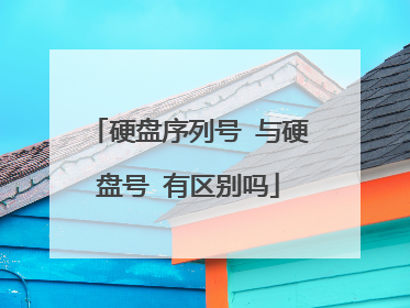 硬盘序列号 与硬盘号 有区别吗