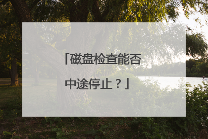 磁盘检查能否中途停止?