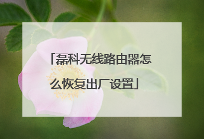 磊科无线路由器怎么恢复出厂设置