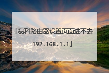磊科路由器设置页面进不去 192.168.1.1